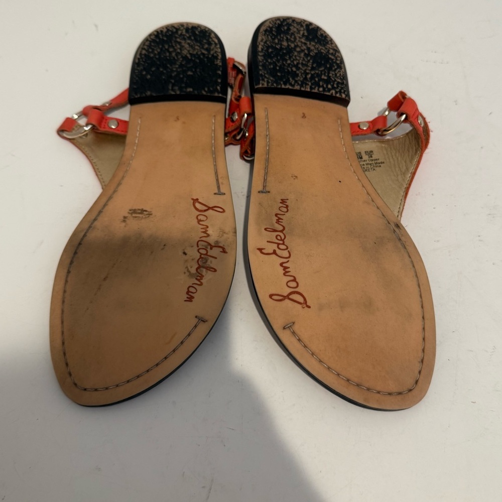 Sam Edelman Greta Orange Thong Slingback Sandals Size 8 - Picture 8 of 9